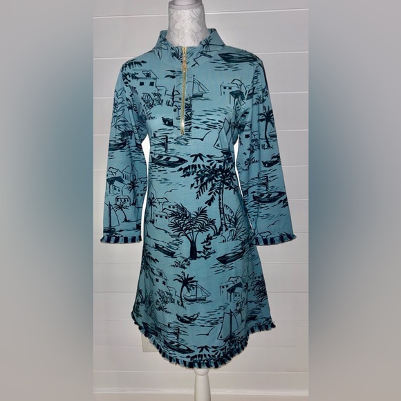 Spartina 449 Nora Dress Stone Harbor Print | Size L - Picture 6 of 6